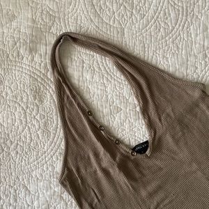 Basic tan halter crop top